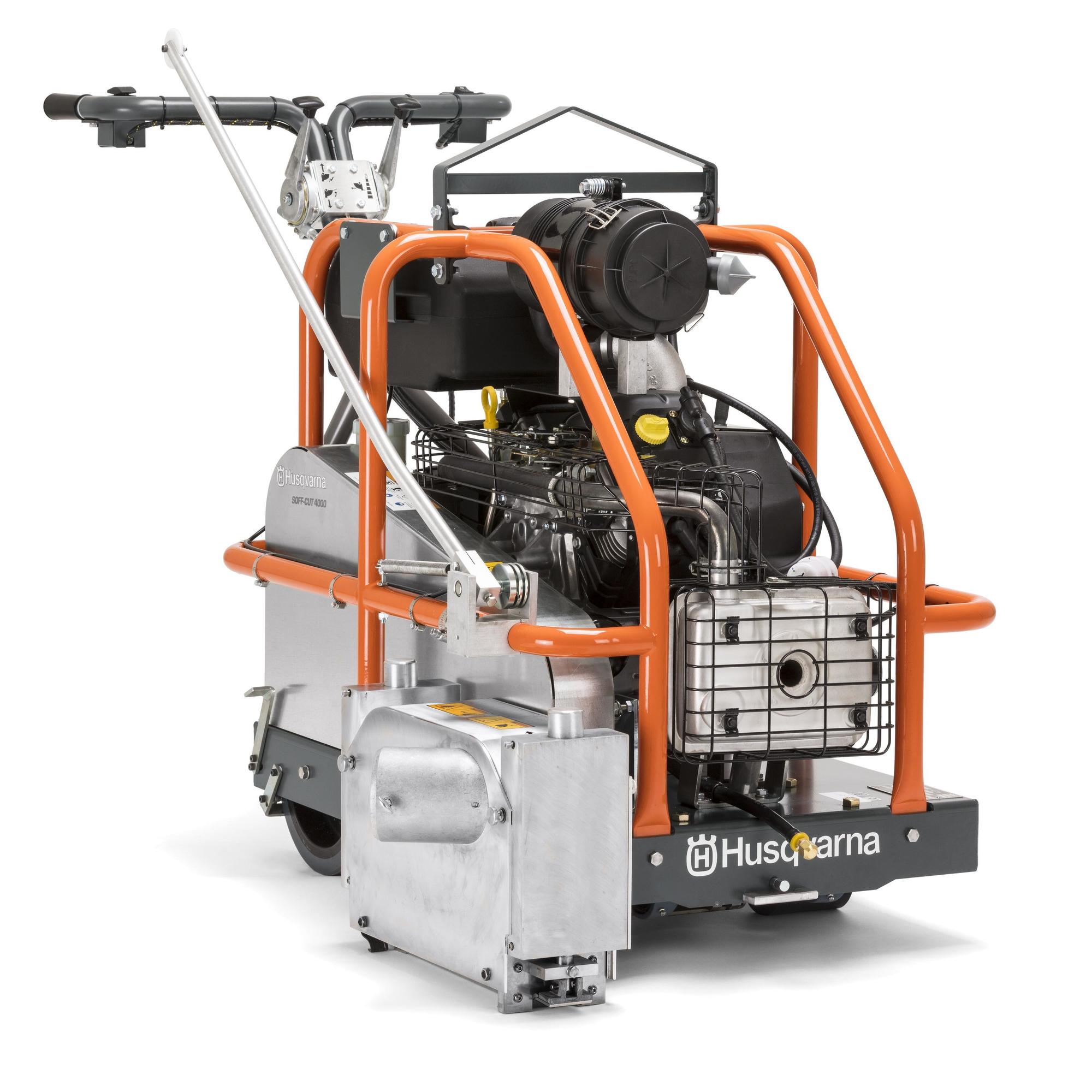 Husqvarna, Self-propelled early entry saw. 1.125in.-2.75in. cut., Blade Diameter 12 in, Power Type Gasoline, Model# SOFF CUT 4000 w/VAC PORT